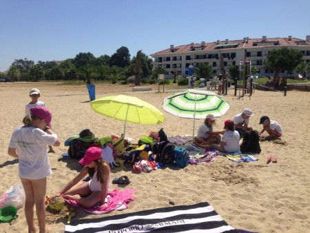 Manhã na praia de Alcochete... graças às Alforrecas fomos mergulhar para a piscina do Alfoz! ;)